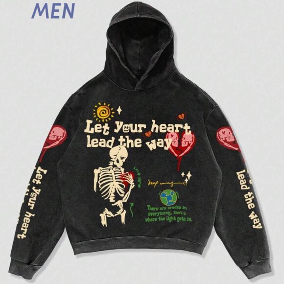 SHEIN Other - Vibrant Print Men's Streetwear Hoodie